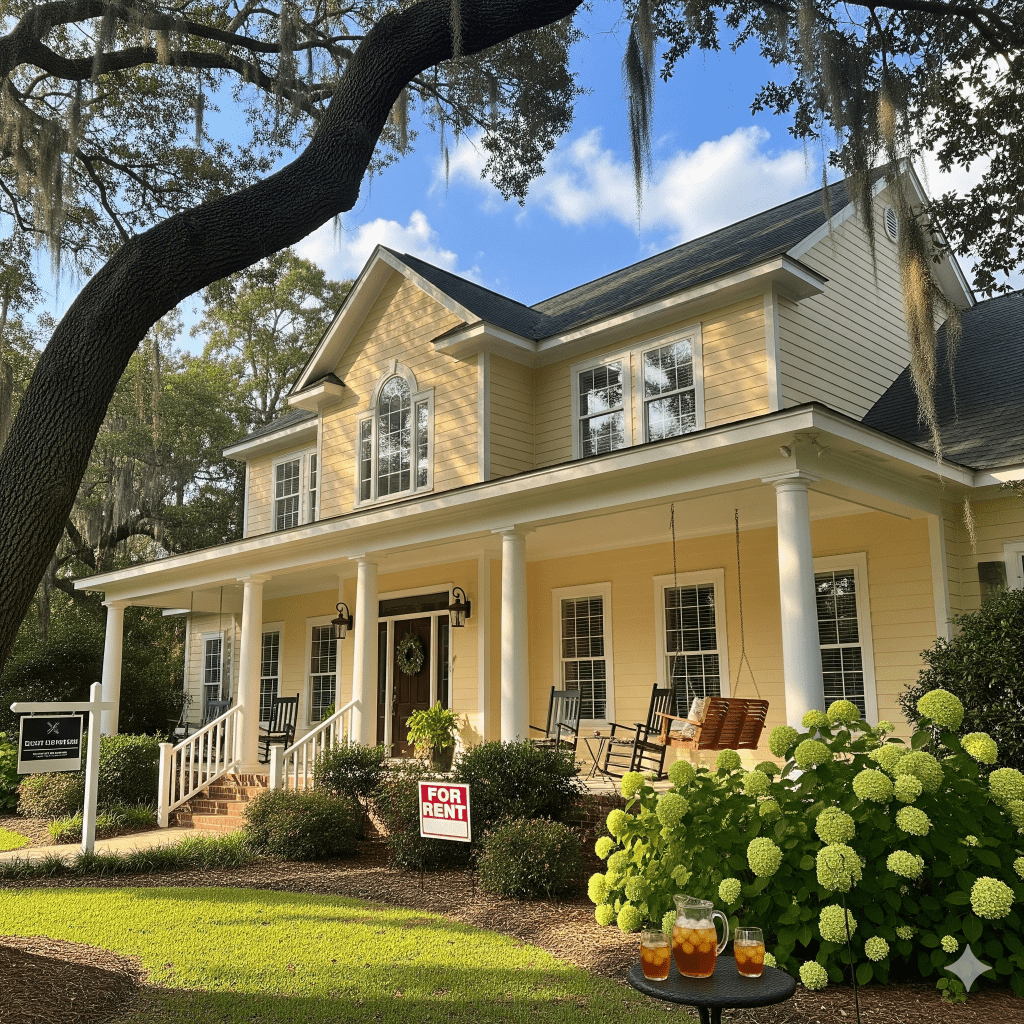 make an image of a rental house in georgia in the summer