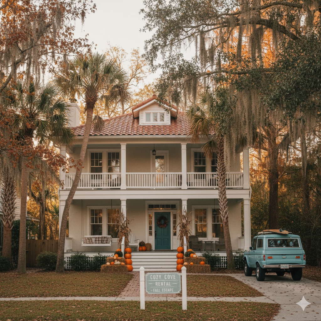 make an image of a rental house in florida in the fall