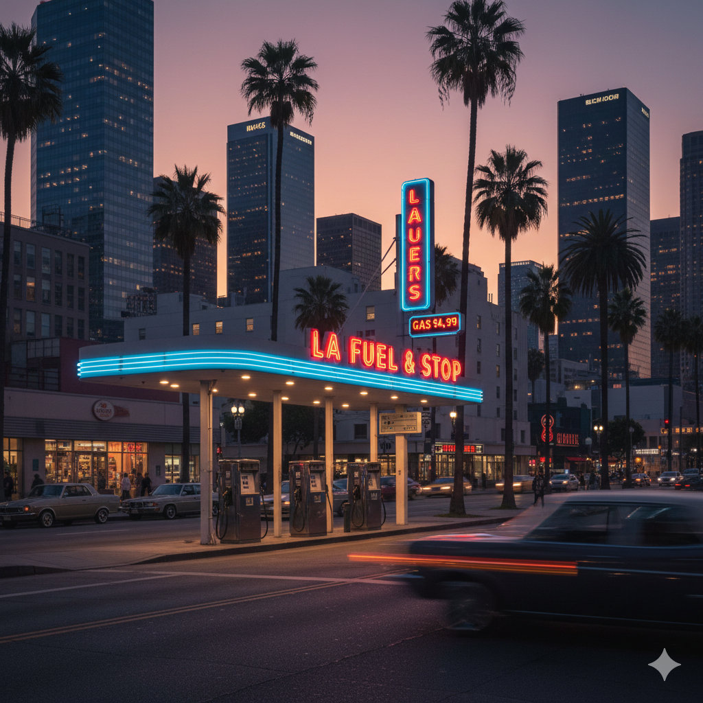 gas station in downtown los angeles california