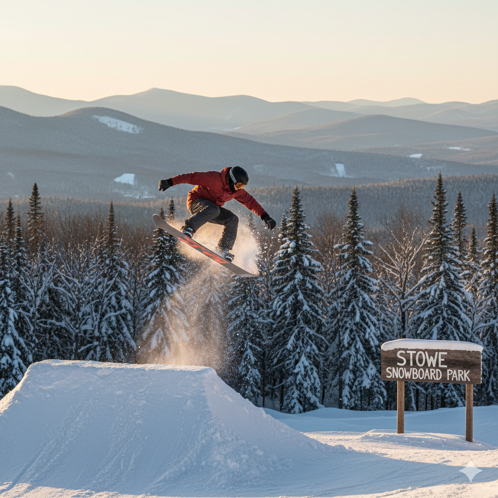 snow boarder in vermont