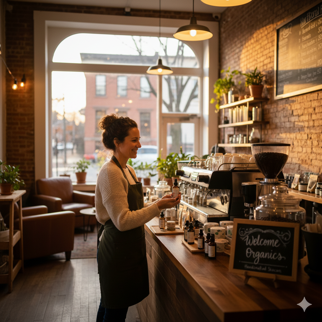 new haven connecticut with her new organic skincare business