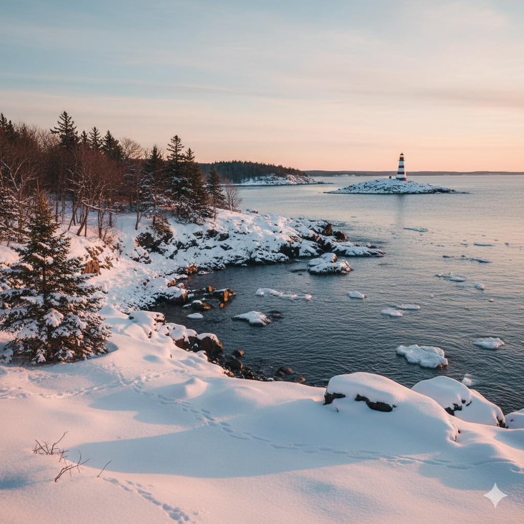 maine in the winter