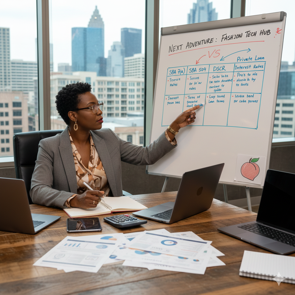 entrepreneur in atlanta georgia comparing loan options for next business adventure