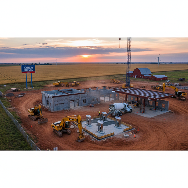 construction of a gas station in kansas
